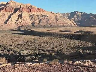 Horny Ashton Haze Gives Pierced Nipple Public Handjob in Desert Cumshot