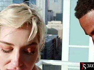 Skye Blue balcony play after tit tease