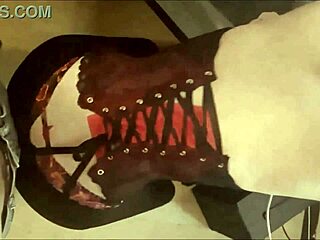 amateur slut in red black thong corset spandex heels rims pov doggy blowjob