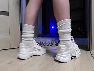 aren't these delicate british teen legs in sneakers begging for your shower worship?