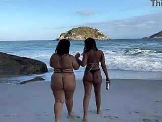 amigas reunite on beach for public pussy licking frenzy