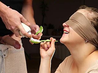 Part 1: Blindfolded Milf Swallows 22 Cum Loads in Game