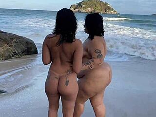 amigas reunite on beach for public pussy licking frenzy