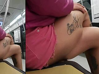 crossdressing guarrita flashes panties in putifalda exhibit