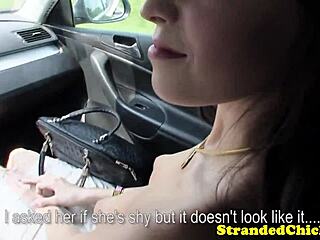 Stranded hitchhiker eyes pickup ride