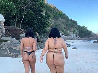 amigas reunite on beach for public pussy licking frenzy