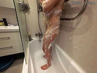 soapy perfect stepsister's shaved body shines in 4k slow motion!