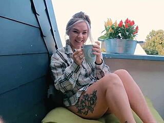 i deepthroated his monster cock on balcony... neighbor might've seen!