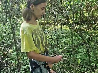 anastasia mistress pegs sissy sasha's ass outdoors with strapon 😈🔥