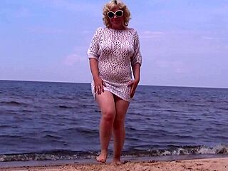 Nimble Mature Mommy Fucks Young Guys Doggystyle on Beach