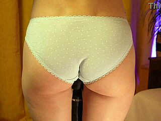 Skinny Blonde Teen Caresses Cute Panties Over Booty
