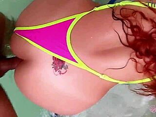 Bikini Anal Fuck with Girlfriend at Public Pool Again Gaping