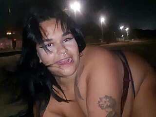 found this fat bbw with hard dick took her to suck and show ass