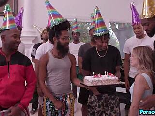 Teen Coco Lovelock Sucks Bunch of Huge Black Cocks for Birthday