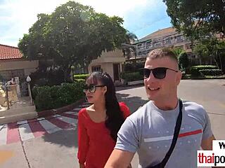 big boobed thai teen pounces huge european cock