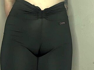 listen close to yoga cameltoe tease in tight black leggings