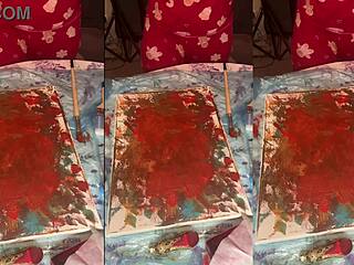 Hey, big eyeglasses ASMR acrylic art blooming in mist part 2...