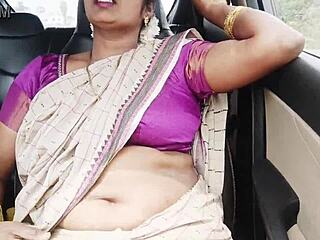 Indian Aunty Son-in-Law Car Sex Dirty Telugu Talks
