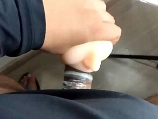 condom break sex toy pleasure intense male masturbation cumshot