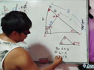 Nerdy Brown-Eyed Student Teacher Math Roleplay In Bedroom