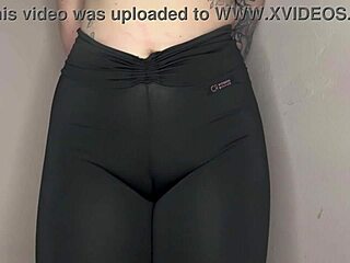 listen close to yoga cameltoe tease in tight black leggings