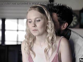 Older guy deflowers nervous blonde teen