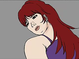 redhead in miniskirt speedpaint session
