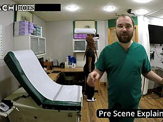 nurse giggles and masturbates with magic wand in exam room