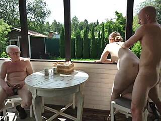pregnant teen 18+ ass fucked in front of a grandpa