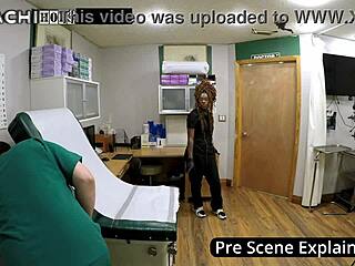 nurse giggles and masturbates with magic wand in exam room