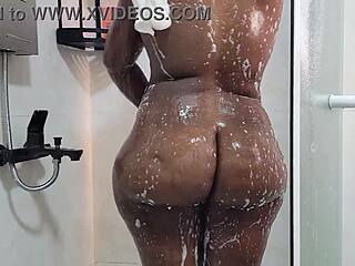 spying on big ass girl while she takes a shower