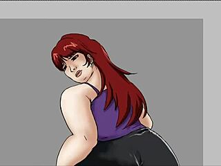 redhead in miniskirt speedpaint session
