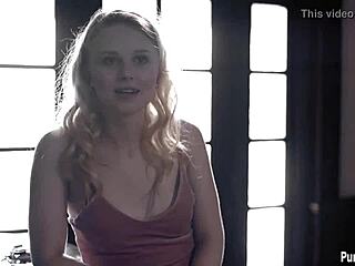 Older guy deflowers nervous blonde teen