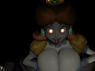 daisy gives a possessed titfuck with her big tits