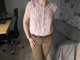 naughty colleague showing off wedgie pussy