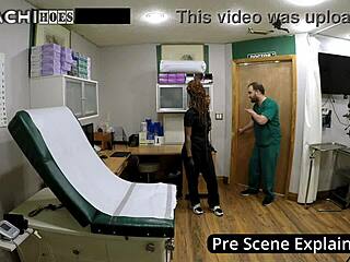 nurse giggles and masturbates with magic wand in exam room
