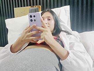 Latina babysitter gets facial from stepbrother