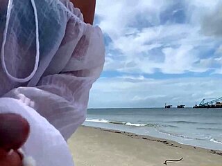 a stranger milf gives me a handjob in front of everyone