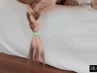 Hot trans fucks girl in threesome