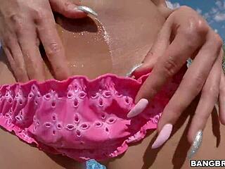Massive Oiled Tits Get A Huge Creampie