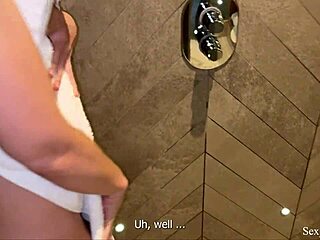 Stepmom helps with sons wrong hole in shower