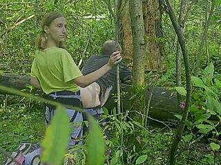 Anastasia mistress uses strapon on outdoor amateur slave