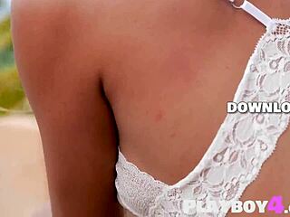 perfect tits milf strips lingerie and exposes hot latin body