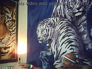 backstage asian babe meets the italian pound machine and sucks it deep