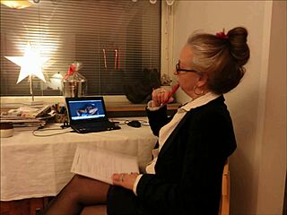 birgit the boss teacher shows alan how to cum