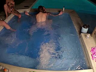 Hot tub orgy excites scarlett and deliah