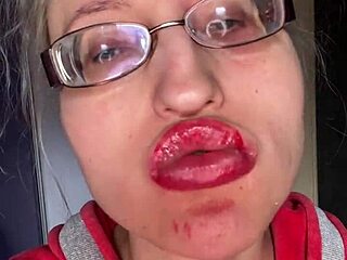 giantess big lips big eyeglasses asmreating snickers protein bar