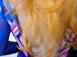 trans samus slaps tits with bbc dildo