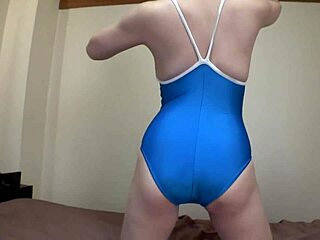 Japanese milf in school swimsuit