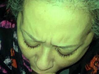 Latina Granny Gives Eye Watering Blowjob To Cock